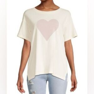 Madewell Short Sleeve Oversized Drop Shoulder Graphic Heart T-Shirt. Small. NWOT